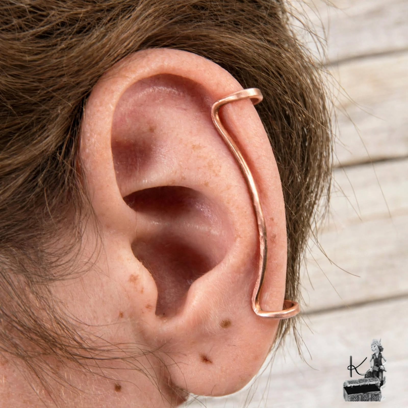 "L'Arceau" - Ear Cuff Cuivre Martelé – Image 5