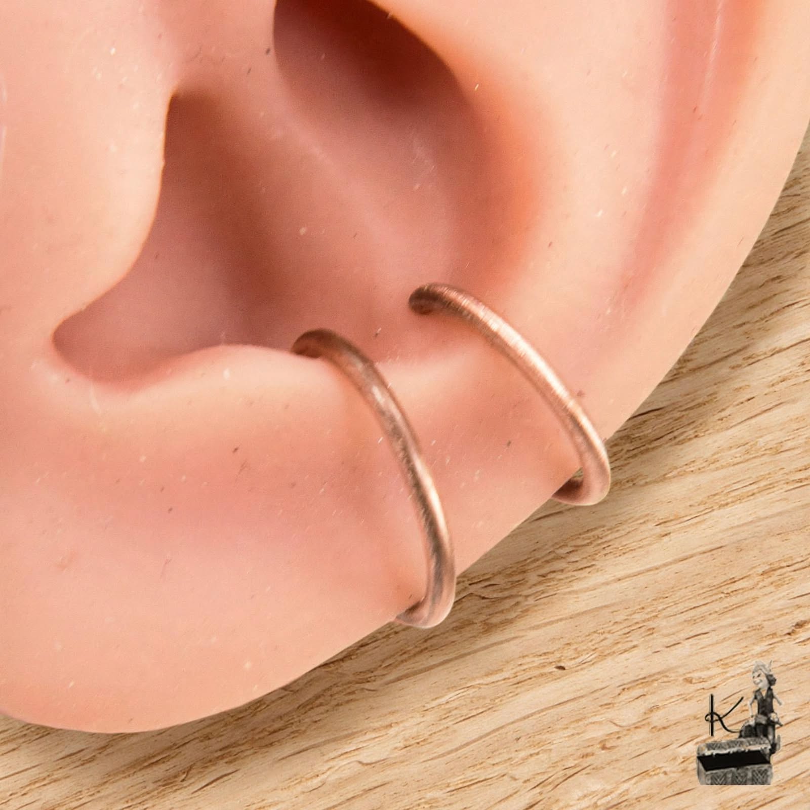 Ear Cuff Double Onde - Cuivre pur artisanal – Image 2