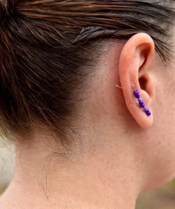 Boucle d'oreille grimpante Elian - cuivre et perles en verre – Image 5