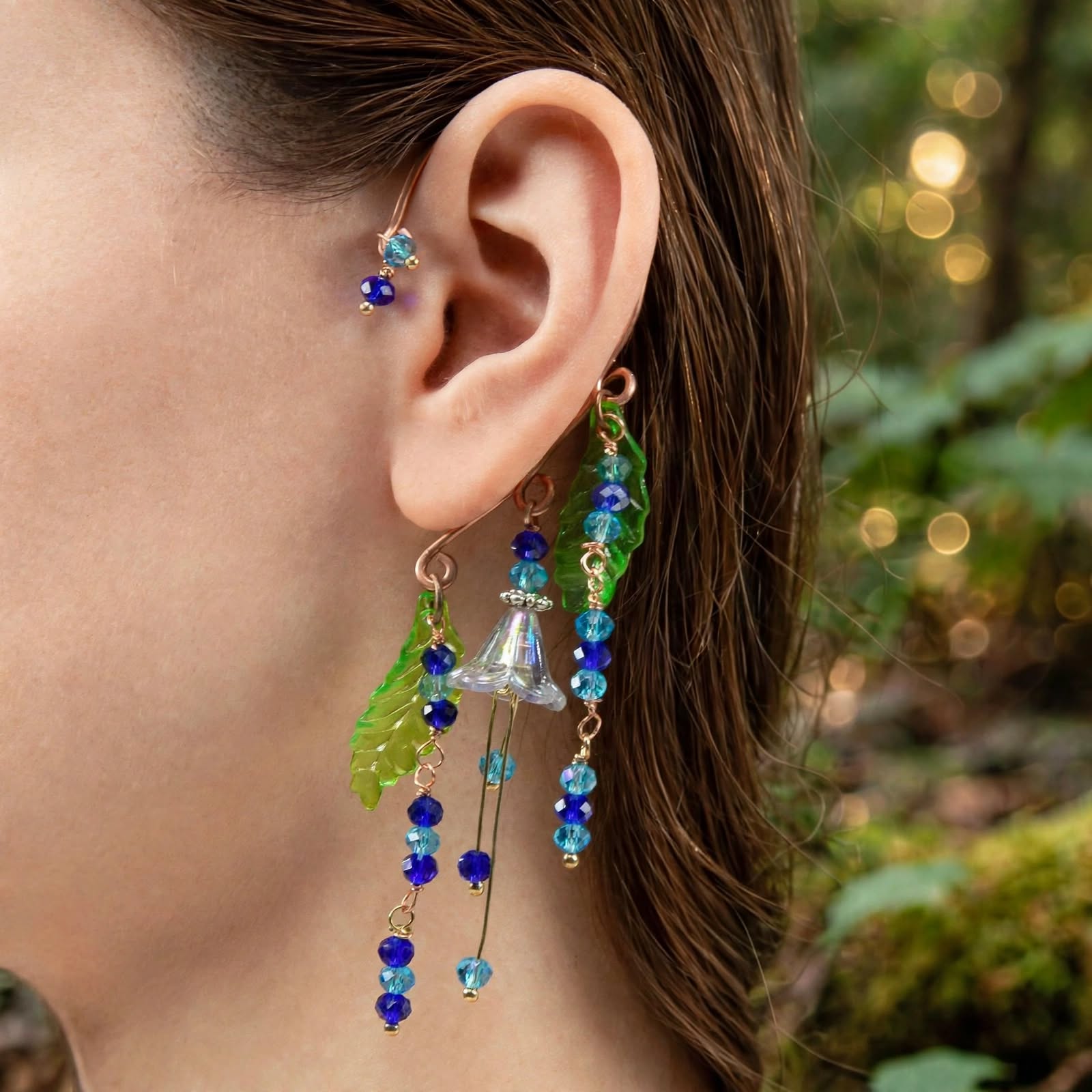 Tour d'oreille / ear-cuff Melyra - Rosée d'Azur – Image 4