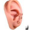 Ear cuff tour d'oreille sans perçage Spirale Korrigane Nimue en cuivre naturel fait main, bijou artisanal unique.