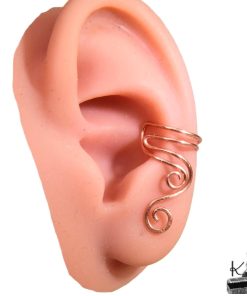 Ear cuff tour d'oreille sans perçage Spirale Korrigane Nimue en cuivre naturel fait main, bijou artisanal unique.
