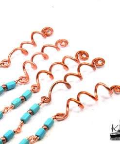 Lot de 5 spirales à cheveux en cuivre et howlite – Image 5