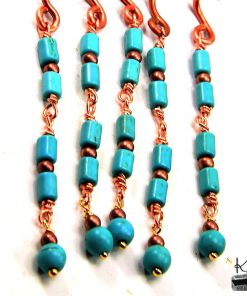 Lot de 5 spirales à cheveux en cuivre et howlite – Image 3