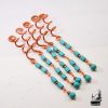 Lot de cinq spirales à cheveux celtiques artisanales en cuivre poli et howlite