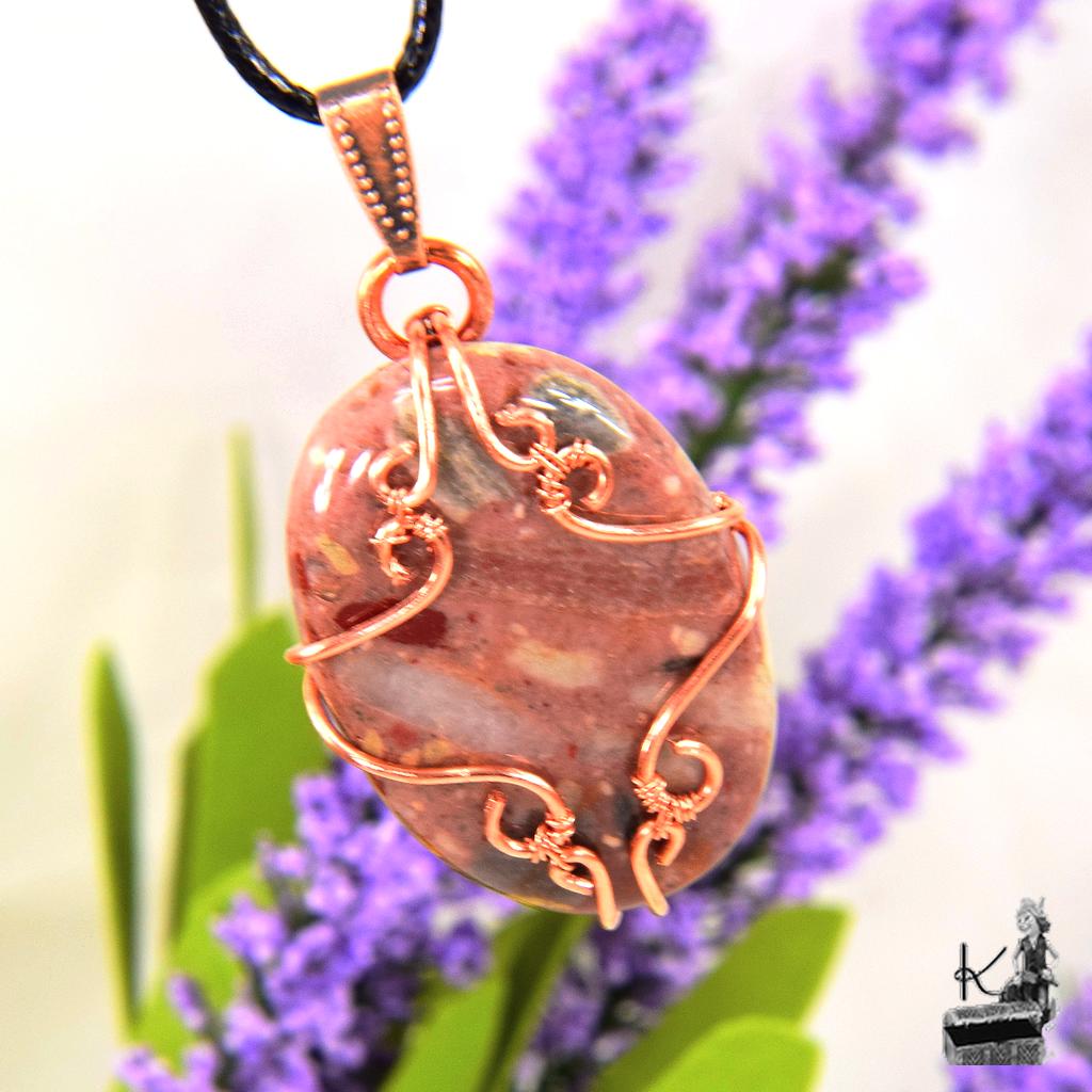 Pendentif Aourenn - brèche de chert wire wrapped – Image 2