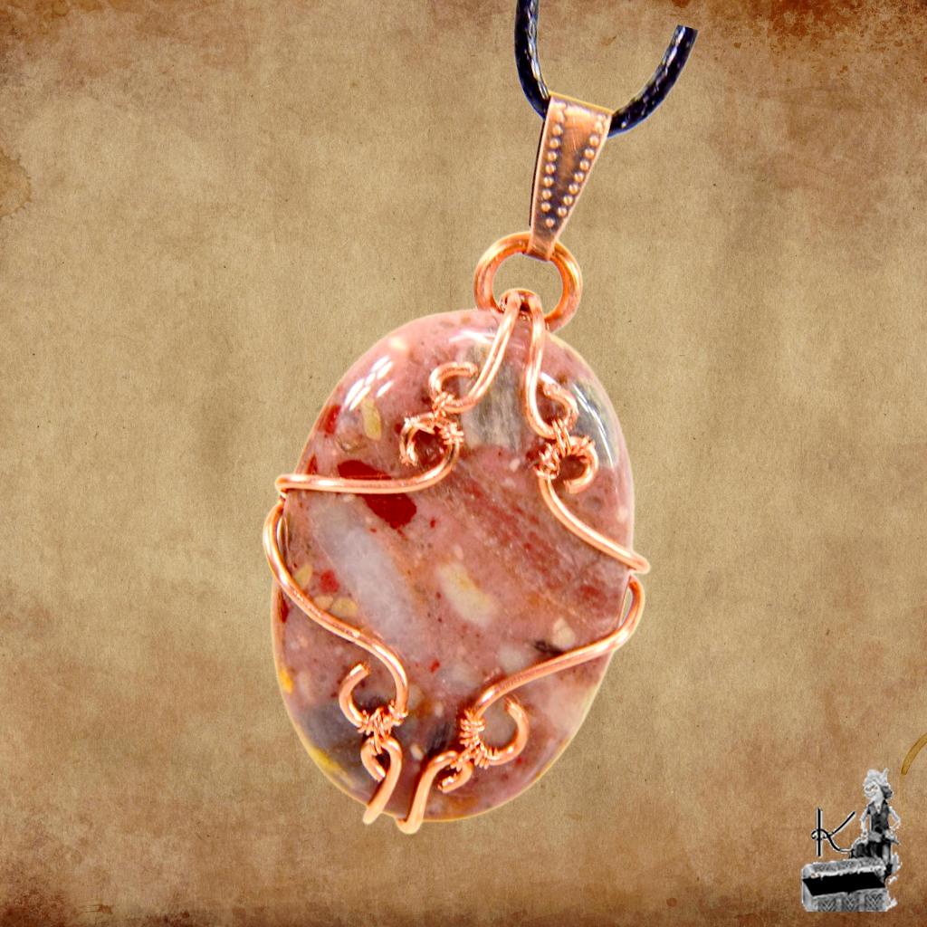 Pendentif Aourenn - brèche de chert wire wrapped – Image 3