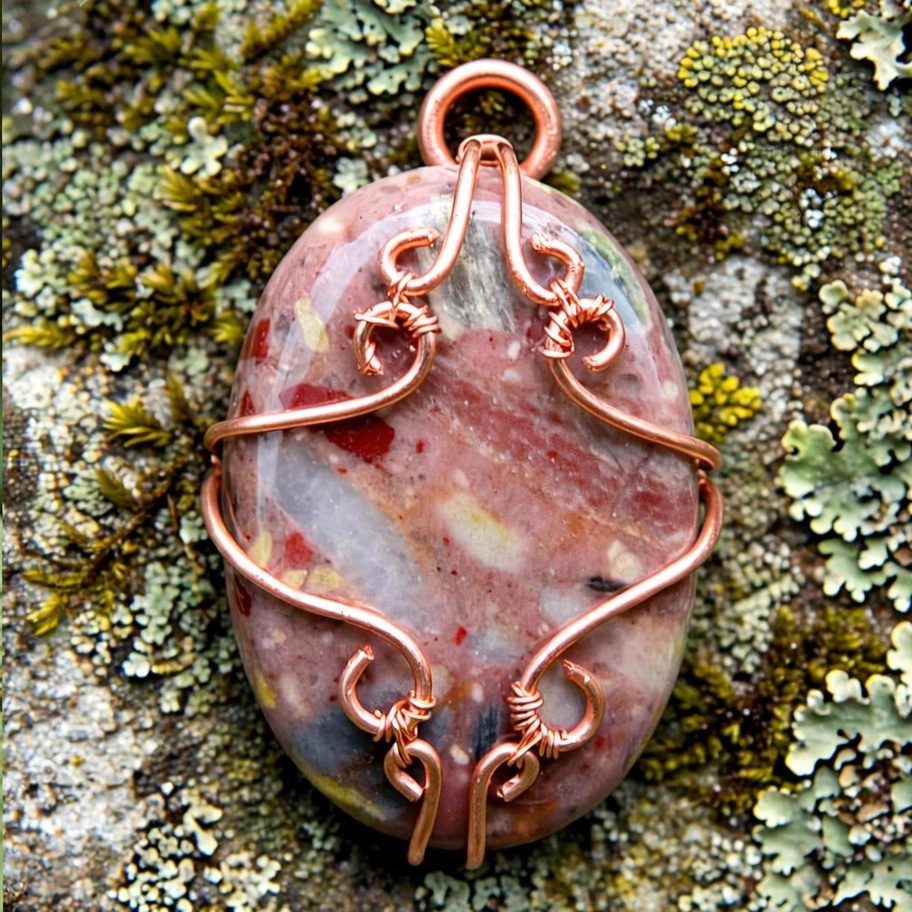 Pendentif Aourenn - brèche de chert wire wrapped – Image 6