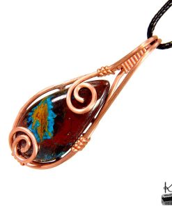 Pendentif Azelia - Chrysocolle Cuprite wire wrapped – Image 2