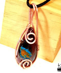 Pendentif Azelia - Chrysocolle Cuprite wire wrapped – Image 3