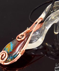 Pendentif Azelia - Chrysocolle Cuprite wire wrapped – Image 4