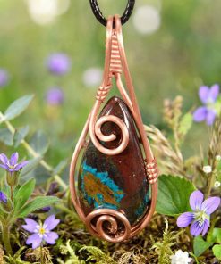 Pendentif Azelia - Chrysocolle Cuprite wire wrapped – Image 6