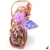 Pendentif flacon de potion Hia en cuivre tressé avec fiole de poudre à souhaits violette