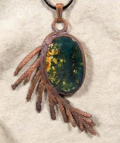 Pendentif Kirio - agate mousse et thuya éléctroformé – Image 6