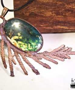 Pendentif Kirio - agate mousse et thuya éléctroformé – Image 4