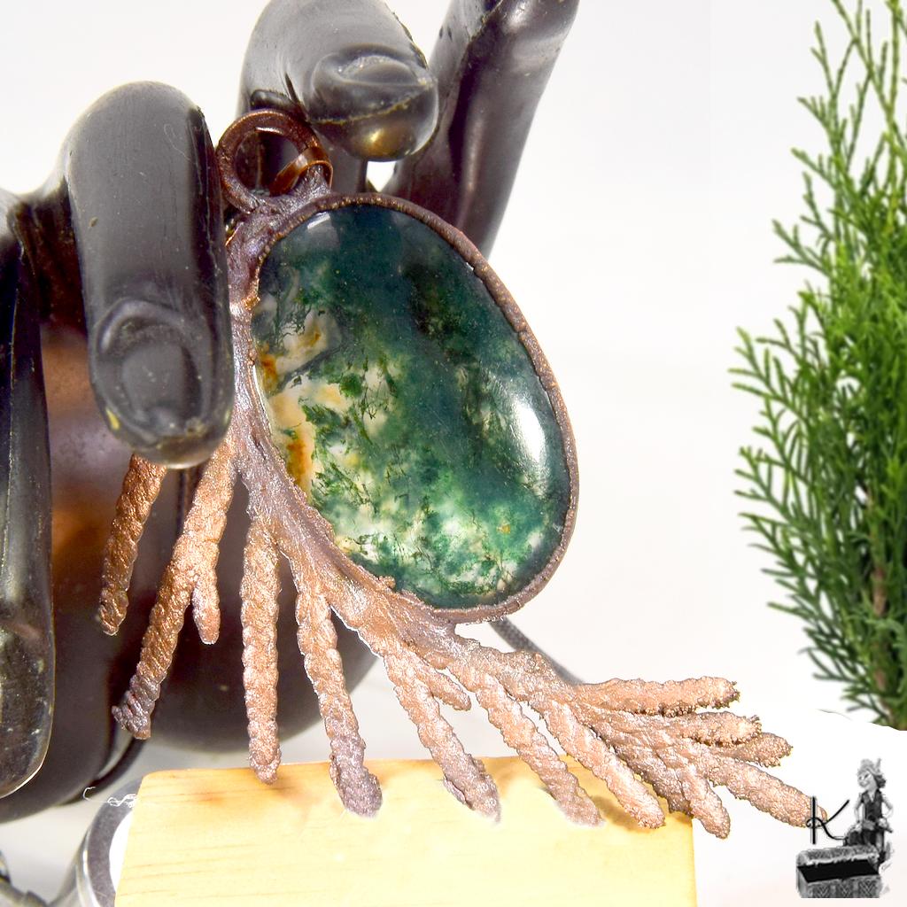 Pendentif Kirio - agate mousse et thuya éléctroformé – Image 5