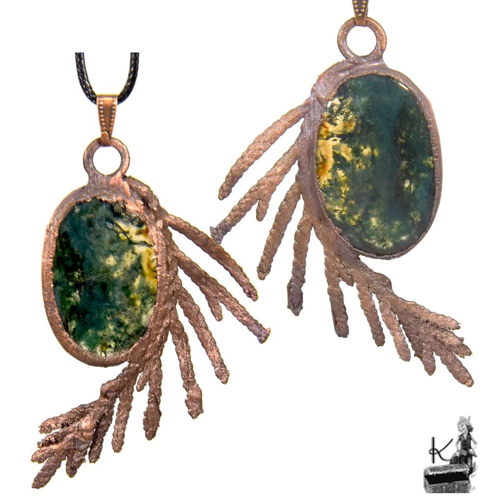 Pendentif Kirio - agate mousse et thuya éléctroformé – Image 3