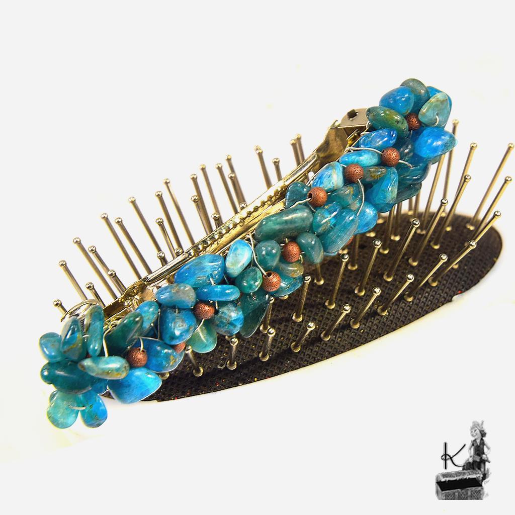 Barrette cheveux Ondine - opale bleue – Image 2