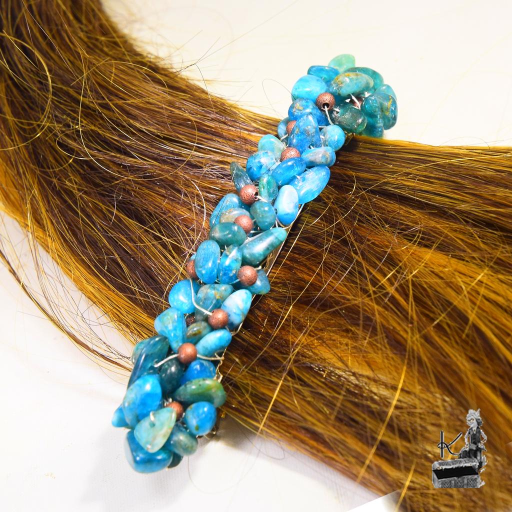 Barrette cheveux Ondine - opale bleue – Image 5