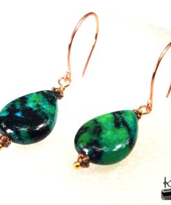Boucles d'oreille Mélusine - azurite chrysocolle – Image 3