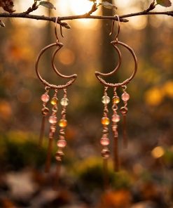 Boucles d'oreille Noctuelle - cuivre et tourmaline pastèque – Image 5
