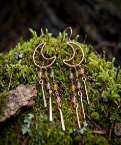 Boucles d'oreille Noctuelle - cuivre et tourmaline pastèque – Image 6