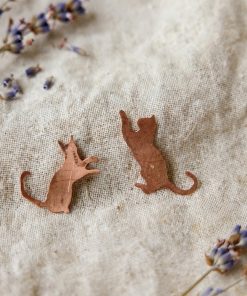 Boucles d’oreille tiges Filou – cuivre naturel – Image 5