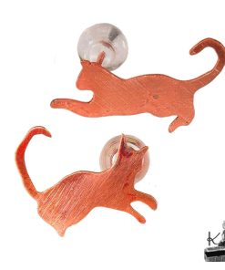 Boucles d’oreille tiges Filou – cuivre naturel – Image 3