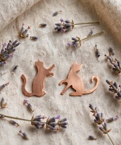 Boucles d’oreille tiges Filou & Malice – cuivre naturel – Image 4