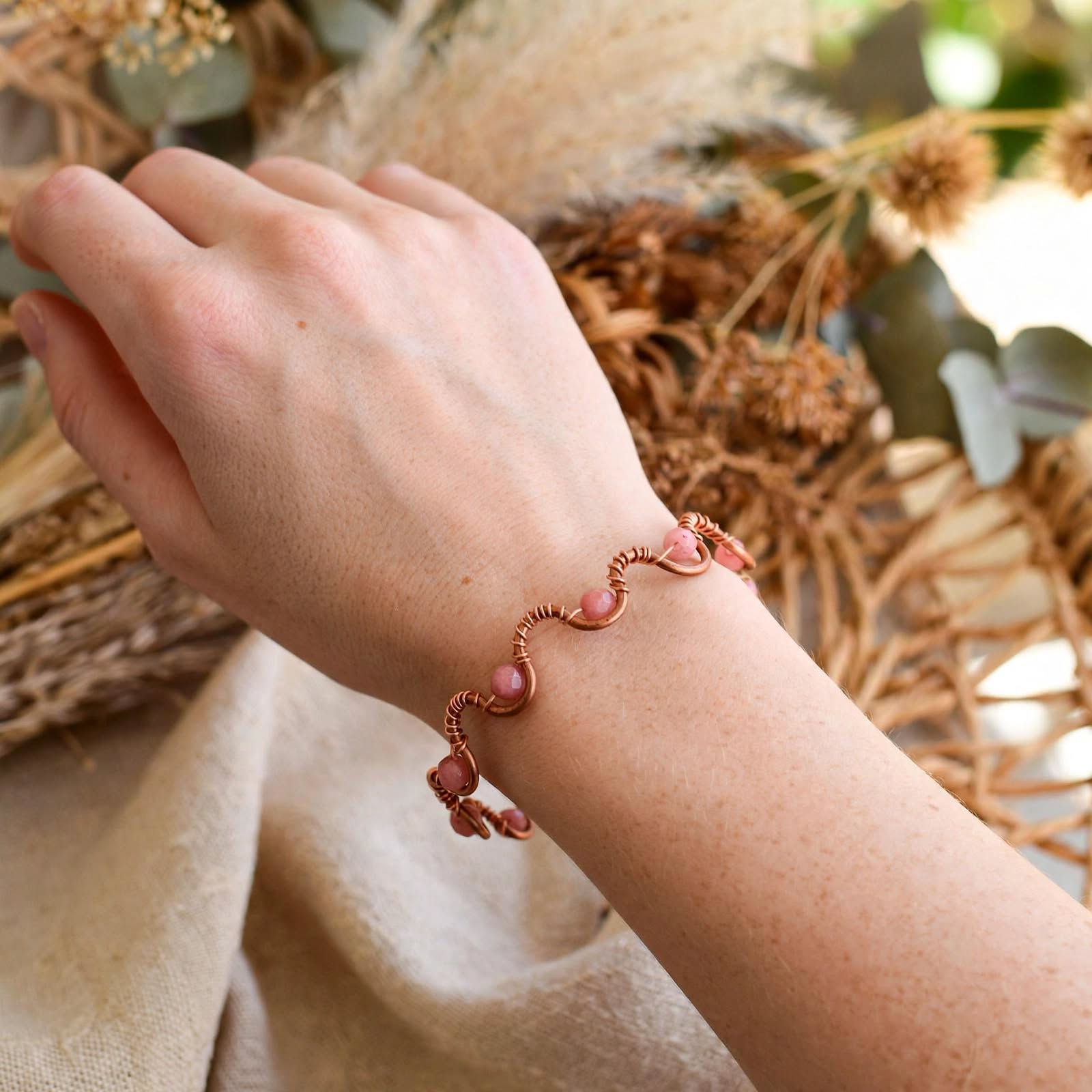 Bracelet Rozig - cuivre et morganite – Image 3