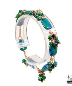 Alternative view of Bracelet Liane d'Anaé - azurite chrysocolle et cuivre naturel