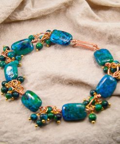 Bracelet Liane d'Anaé - azurite chrysocolle et cuivre naturel – Image 5