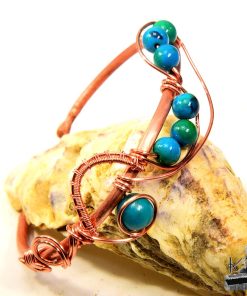 Alternative view of Bracelet jonc Elya - azurite chrysocolle