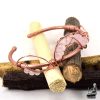 Bracelet jonc artisanal Liora en cuivre naturel forgé texturé et pierre de quartz rose