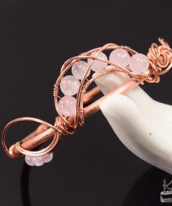 Bracelet Jonc Liora – cuivre naturel et quartz rose – Image 5
