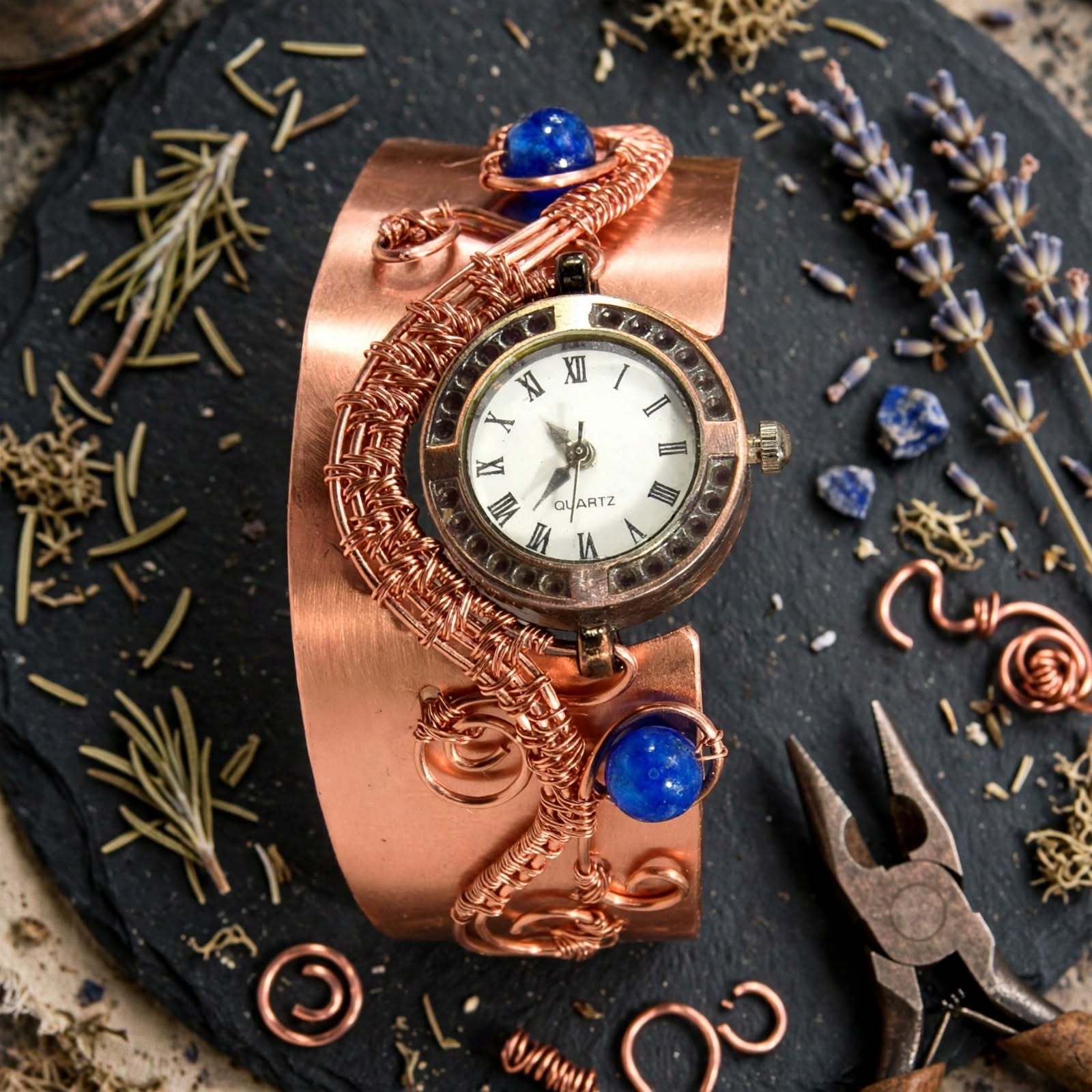 Bracelet Montre en cuivre Lira – pièce unique – Image 5