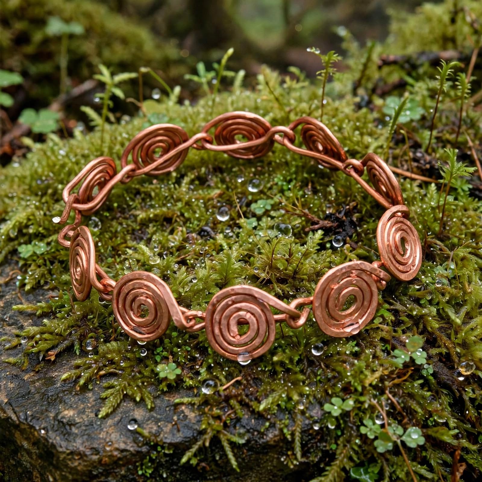 Bracelet Artisanal Spiralae en Cuivre Naturel – Image 5