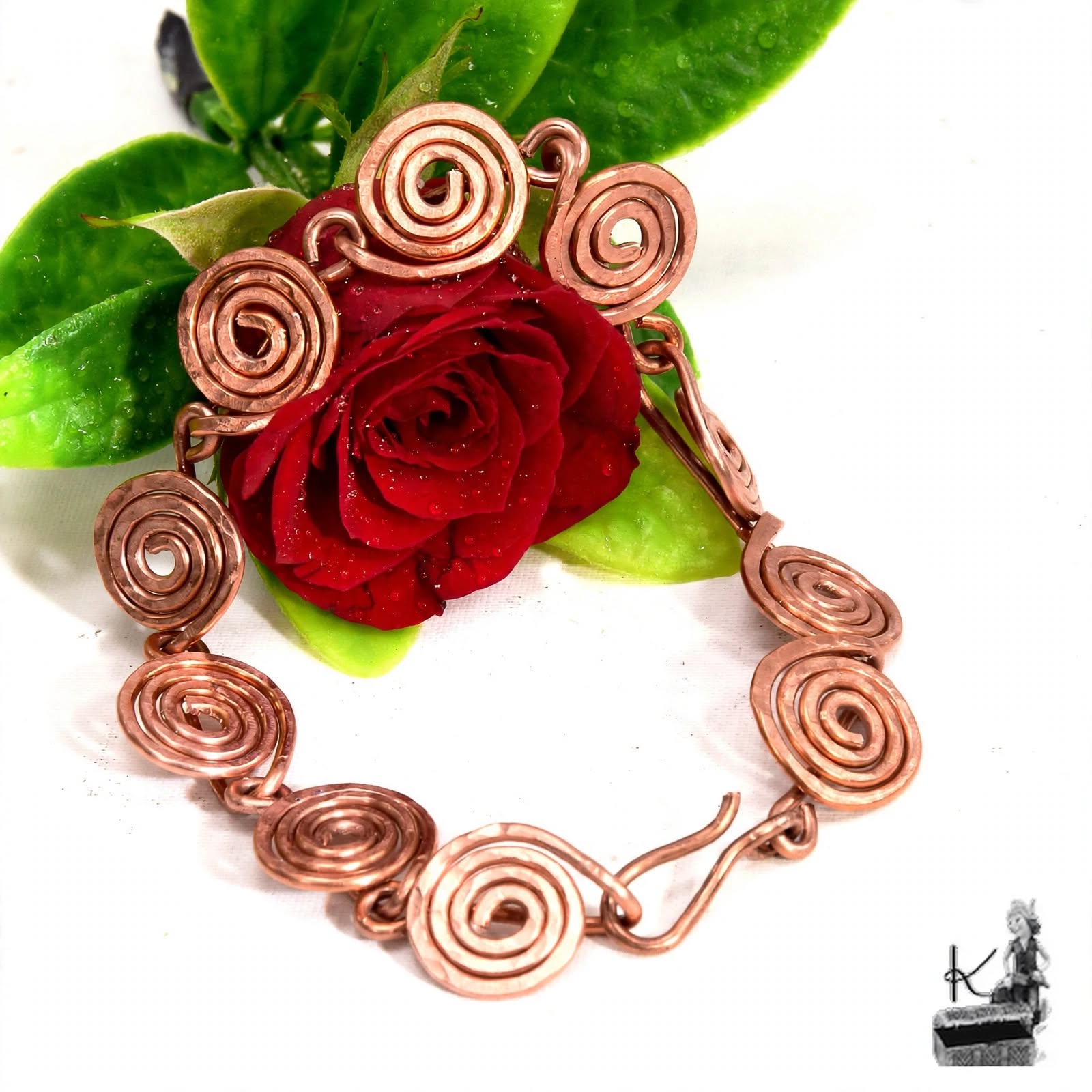 Bracelet Artisanal Spiralae en Cuivre Naturel – Image 6