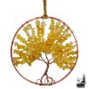 Décoration murale Liora en cuivre et citrine avec symbole Arbre de Vie fait main