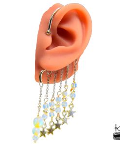Alternative view of Tour d’oreille / ear-cuff Astrée - pluie d'étoiles