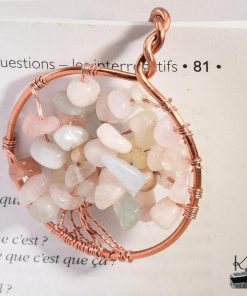 Alternative view of Marque-pages en cuivre avec arbre de vie en morganite Sterennig