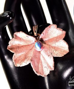 Pendentif Elian - feuille naturelle avec labradorite – Image 4