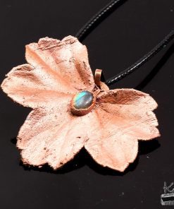 Pendentif Elian - feuille naturelle avec labradorite – Image 3