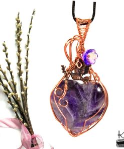 Pendentif Elowen - coeur en améthyste – Image 2