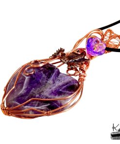 Pendentif Elowen - coeur en améthyste – Image 3