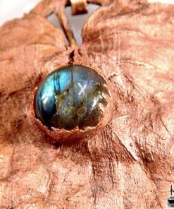 Pendentif Nevara - feuille naturelle avec labradorite – Image 3