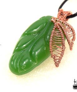 Alternative view of Pendentif Aelwen - Feuille de Jade