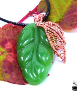 Pendentif Aelwen - Feuille de Jade – Image 3